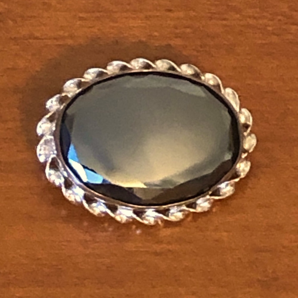 Hematite and Sterling Brooch/Pendant